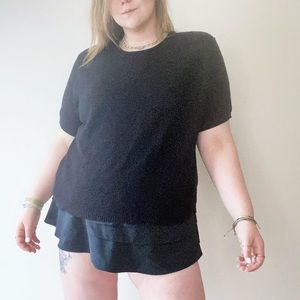 simple black short sleeve sweater